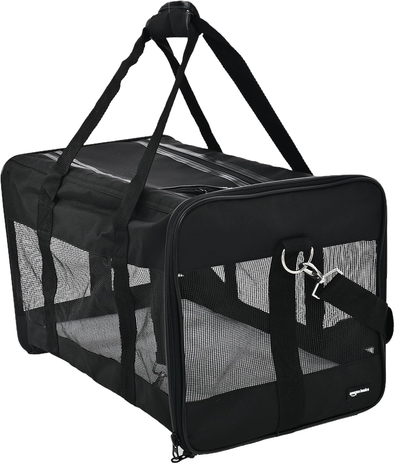 Amazon Basics AMZSC-002 Sac de Transport à Parois Souples pour Animal Chien de Compagnie Noir Taille M, L 42 x l 27 x H 28 cm