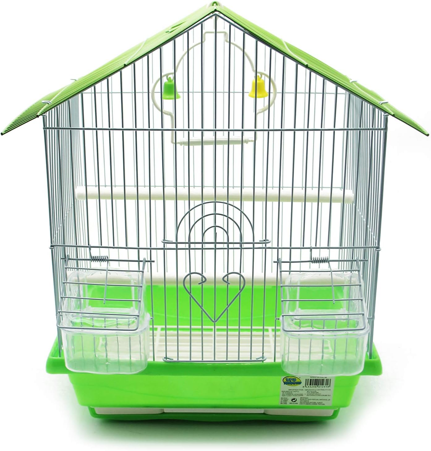 BPS Cage à Oiseaux Volière Perruche Canaris avec Mangeoire Abreuvoir Saltado Perchoirs pour Repos Couleur Aléatoire 23x30x39 cm BPS-1231