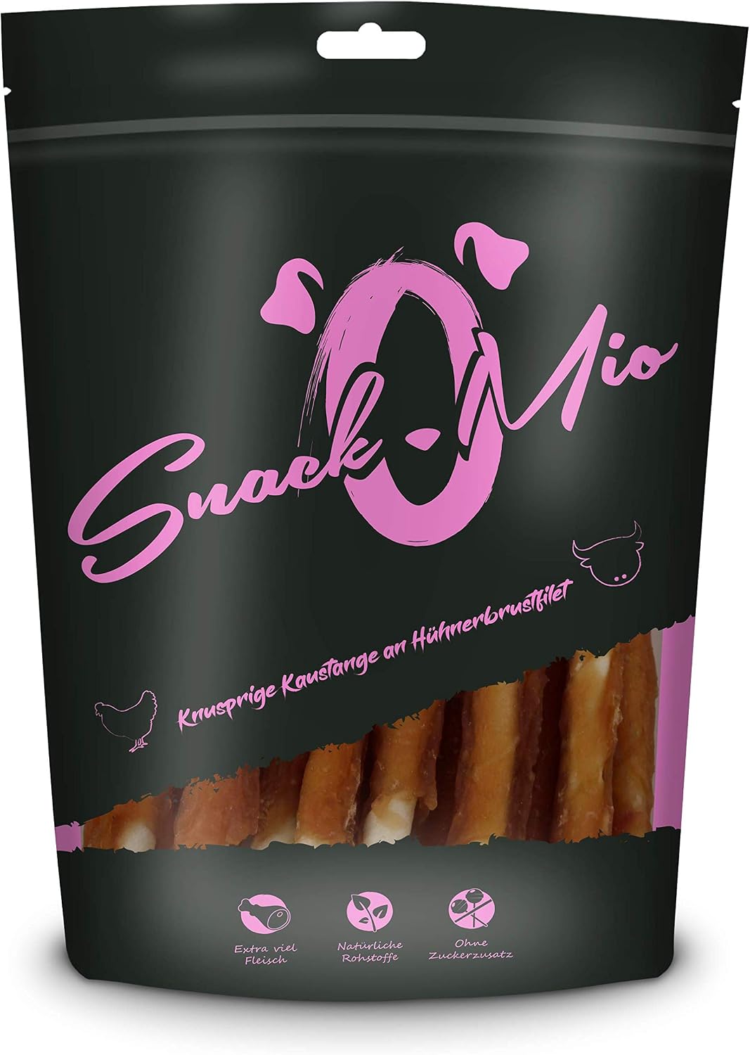 SnackOMio - Friandise pour Chien de qualité supérieure - Barre à mâcher croustillante au Blanc de Poulet, sans céréales, 1 Paquet (1 x 70g)