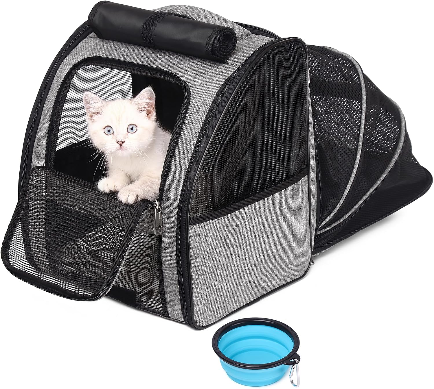 Sac a Dos Chat Sac à Dos Chien, Transport Chat pour Petits Chiens et Chats, Approuvé par Les Compagnies Aériennes, Conception Ventilée pour Le Voyage, la Randonnée et l'utilisation en Extérieur.