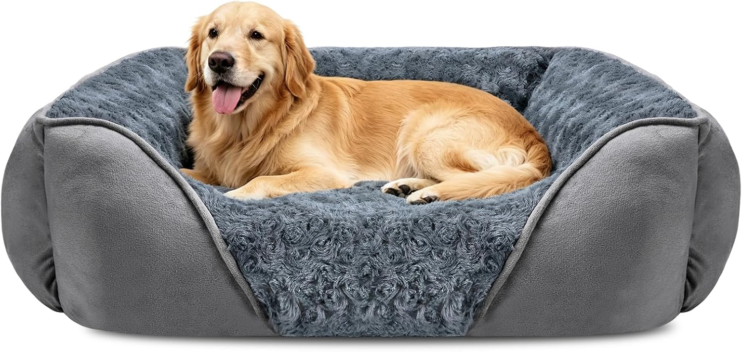 JOEJOY Panier Chien Grande Taille, Lit Chien Lavable, 89x63x23cm
