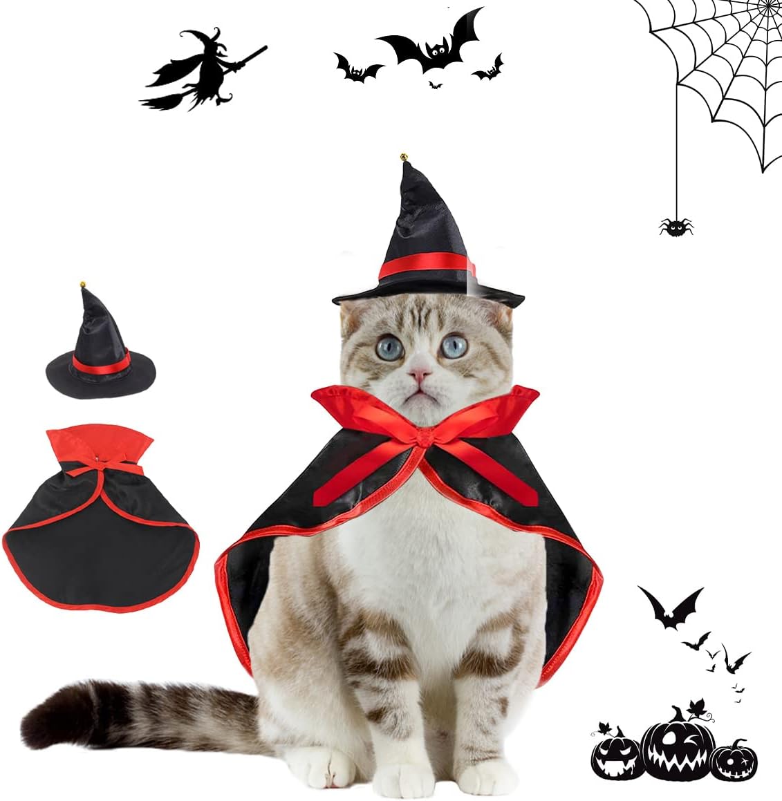 Costume de vampire pour animaux de compagnie d'Halloween - Vêtements pour chats et chiens - Cape d'animaux de compagnie