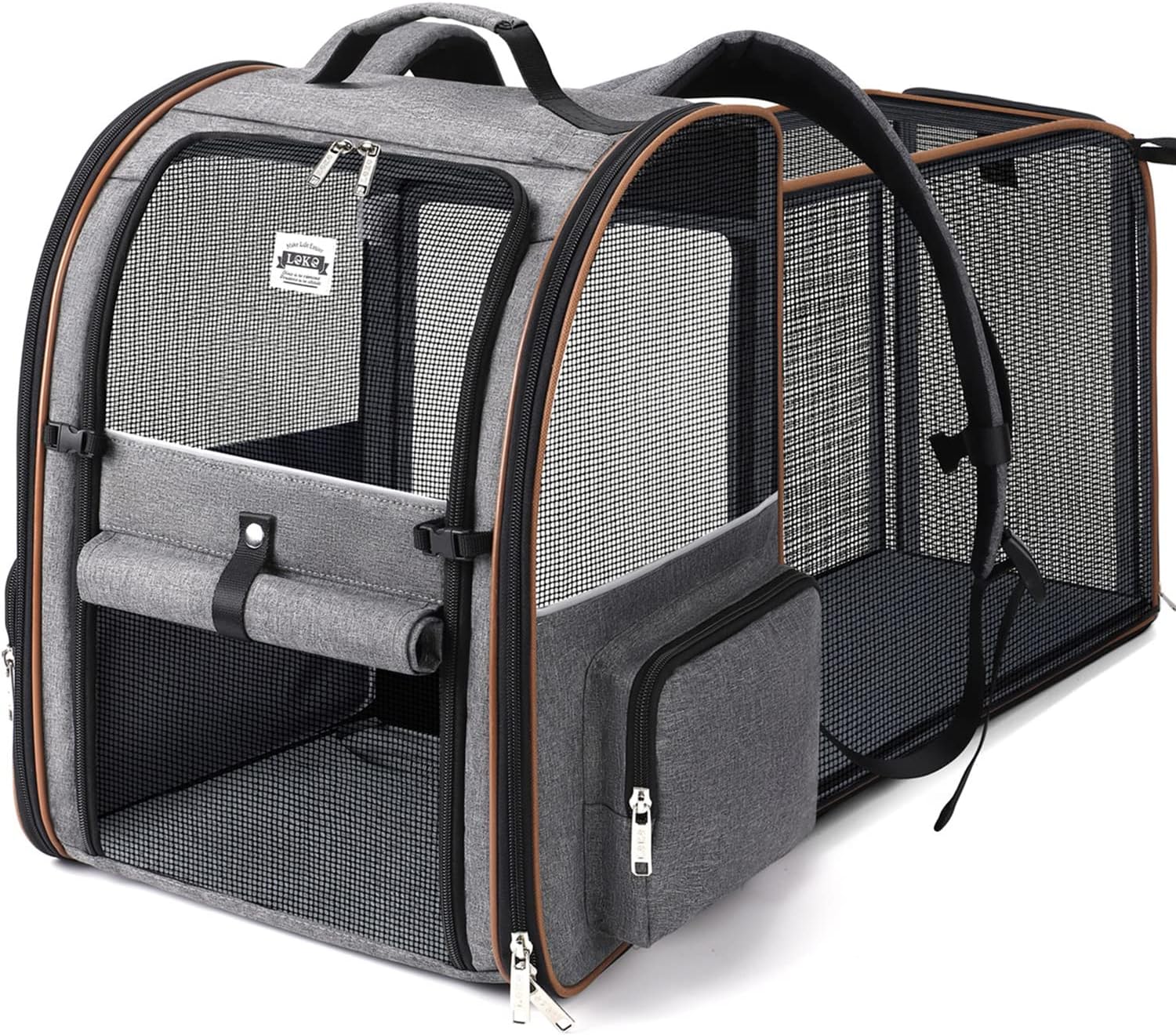 Sac à Dos pour Chat Extensible, 4 Entrées, Jusqu’à 8 kg