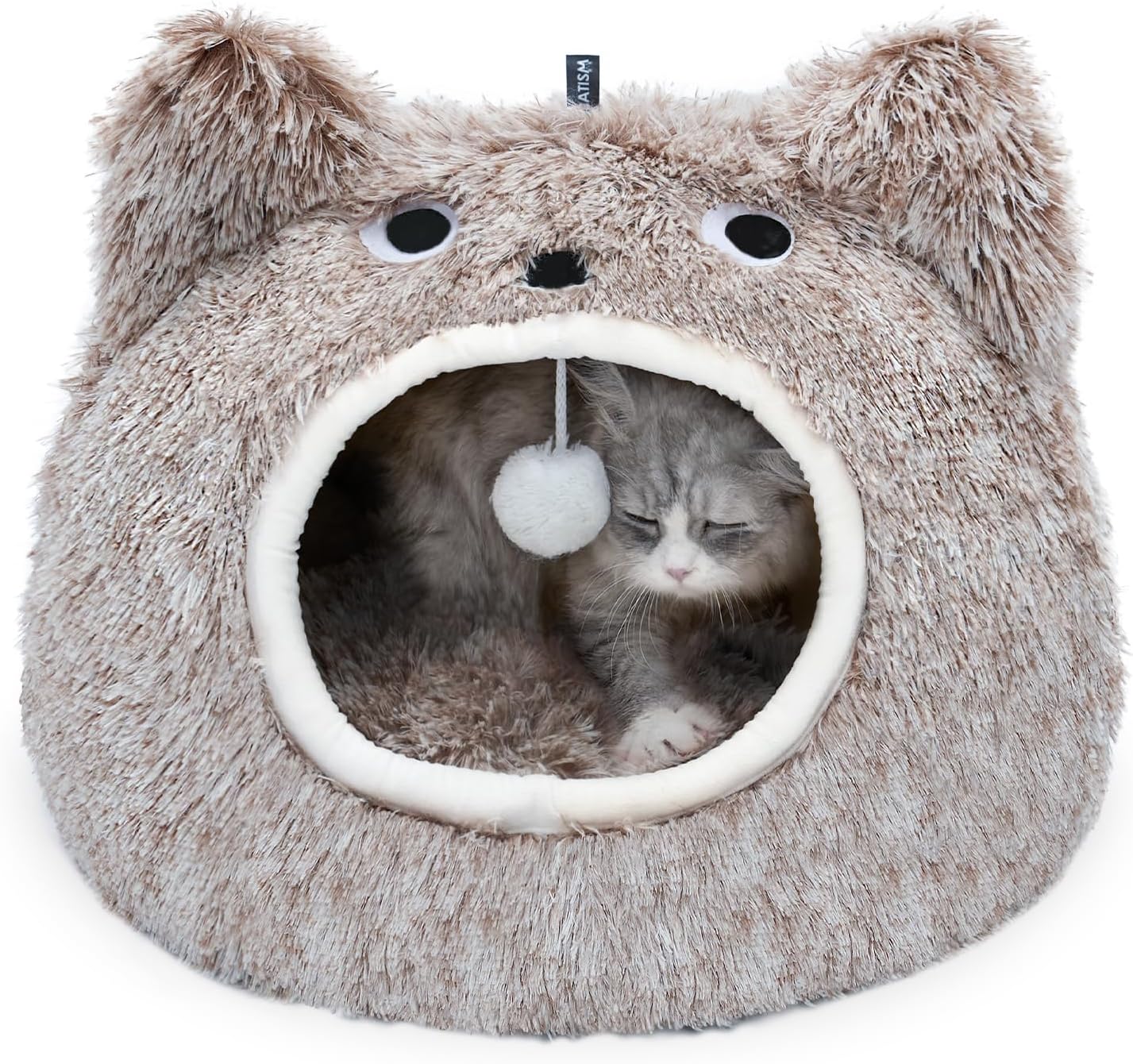 CATISM Niche pour Chat – Lit Lavable en Peluche pour Chat – Coussin Moelleux pour Chaton Chiot lit pour Animal Domestique