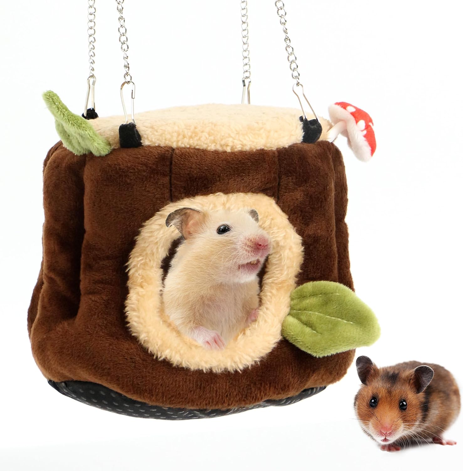 Maison pour Cochon d'Inde, Hamac pour Petits Animaux de Compagnie, Peluche Lapin Lit Couchages Hiver Cabane pour Lapin Nain, Chinchilla, Hérisson Cobayes Hamsters, 15 x 17 cm (L x l)