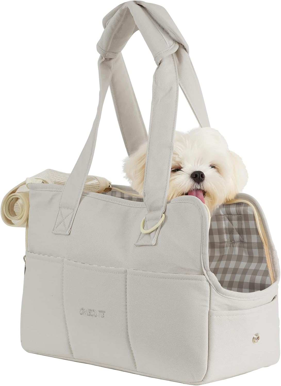 ONECUTE Sac de Transport pour Chat Chien Respirant et Pliable Sac de Voyage Sac à Main Chien pour Petit Animaux Capacité de Charge Jusqu'à 3 kg (Small, Grey)