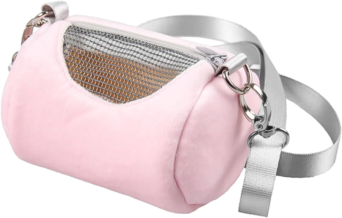 Nicear Sac de transport pour hamster de voyage Sac pour hamster d'extérieur chaud Cage de voyage respirante pour petits animaux avec sangles réglables pour petits hamsters et gerbilles