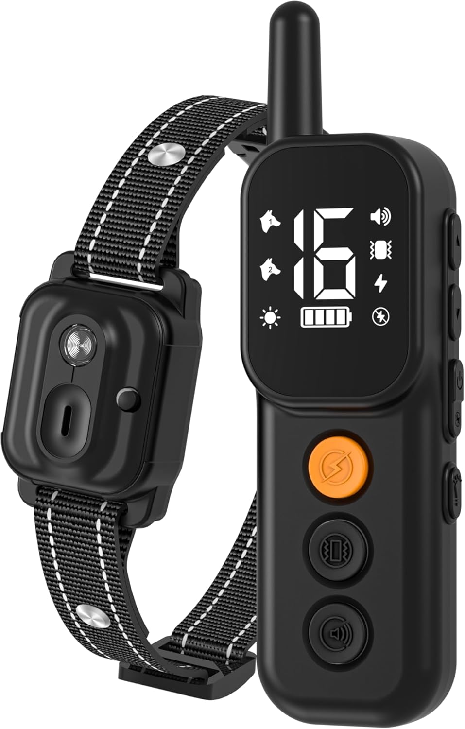 Collier de Dressage pour Chien - Portée 1000m, Êtanche IP67, 4 Modes de Dressage (Lumière, Bip, Vibration, Choc), Double Canal avec Verrouillage de Sécurité pour à Tous Les Chiens(Noir)