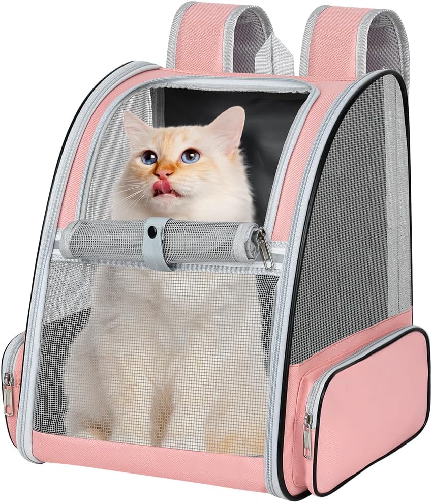 Sac à Dos Chat Petit Chien,  Sac à Dos de Transport pour Chiens, Rose